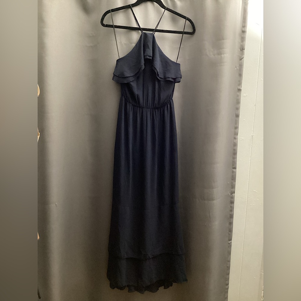 H&M halter neck navy blue maxi dress size 4